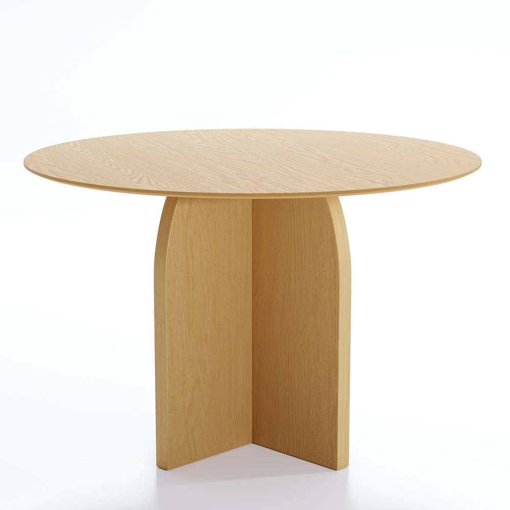 45" Black Solid Wood Pedestal Base Round Top Dining Table