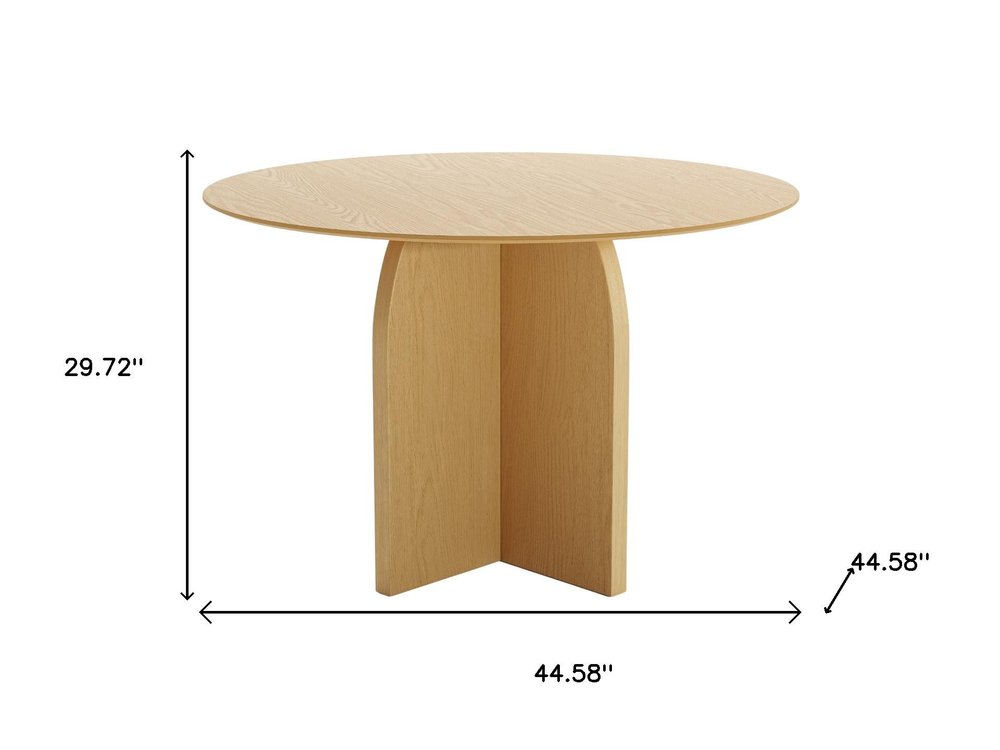 45" Black Solid Wood Pedestal Base Round Top Dining Table