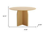45" Black Solid Wood Pedestal Base Round Top Dining Table