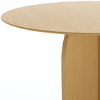 52" Natural Solid Wood Pedestal Base Round Top Dining Table