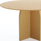 52" Natural Solid Wood Pedestal Base Round Top Dining Table