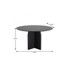 52" Natural Solid Wood Pedestal Base Round Top Dining Table