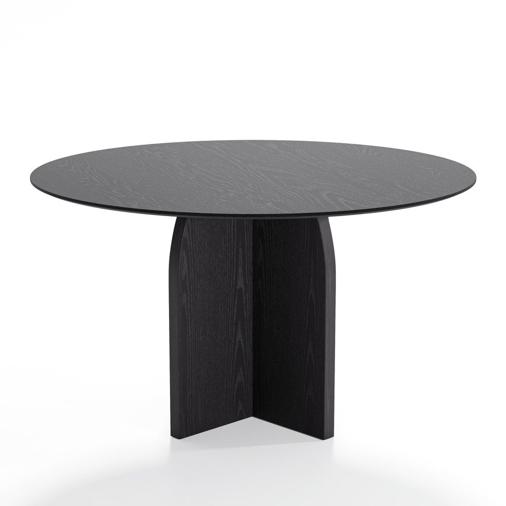 52" Natural Solid Wood Pedestal Base Round Top Dining Table