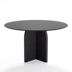 52" Natural Solid Wood Pedestal Base Round Top Dining Table