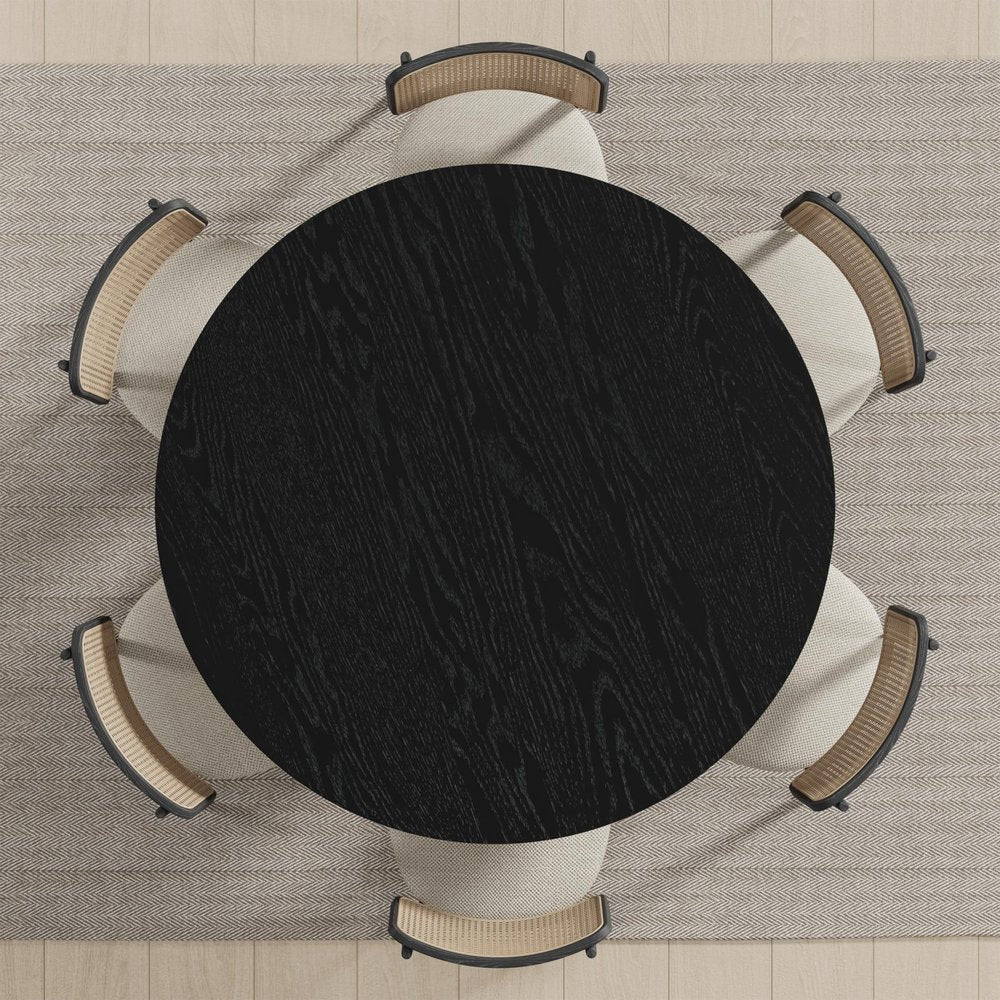 52" Natural Solid Wood Pedestal Base Round Top Dining Table