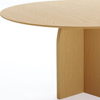 58" Natural Solid Wood Pedestal Base Round Top Dining Table