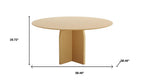 58" Natural Solid Wood Pedestal Base Round Top Dining Table
