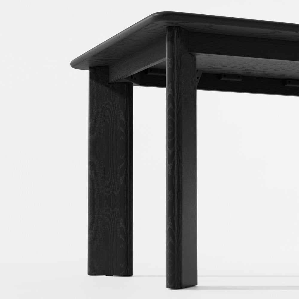 78" Black Solid Wood Oval Dining Table
