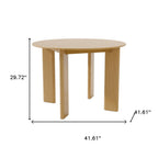 42" Black Solid Wood Round Top Dining Table