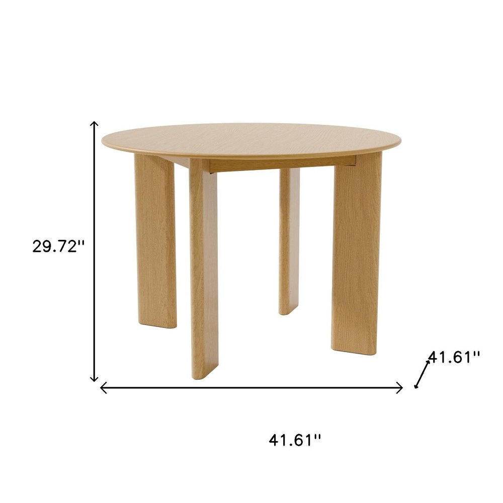 42" Black Solid Wood Round Top Dining Table