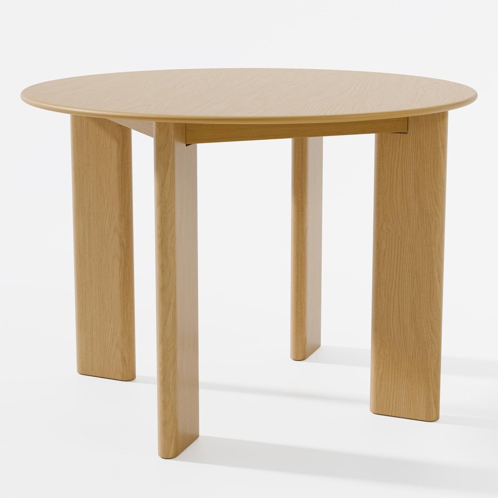 42" Black Solid Wood Round Top Dining Table