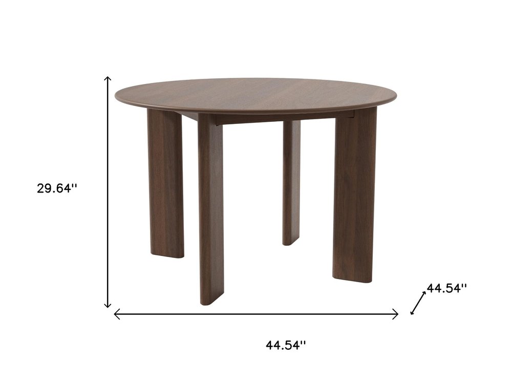 45" Walnut Solid Wood Round Top Dining Table