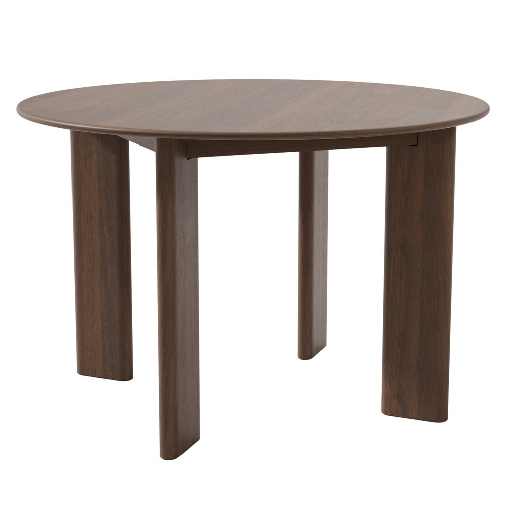45" Walnut Solid Wood Round Top Dining Table