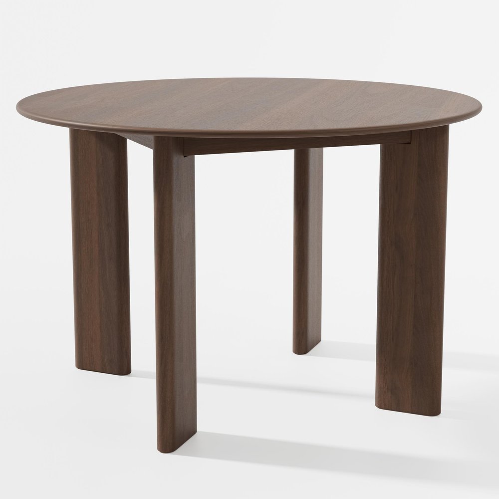 45" Walnut Solid Wood Round Top Dining Table