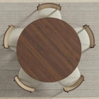 45" Walnut Solid Wood Round Top Dining Table
