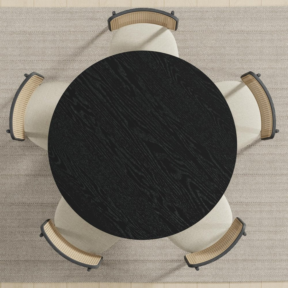 45" Walnut Solid Wood Round Top Dining Table