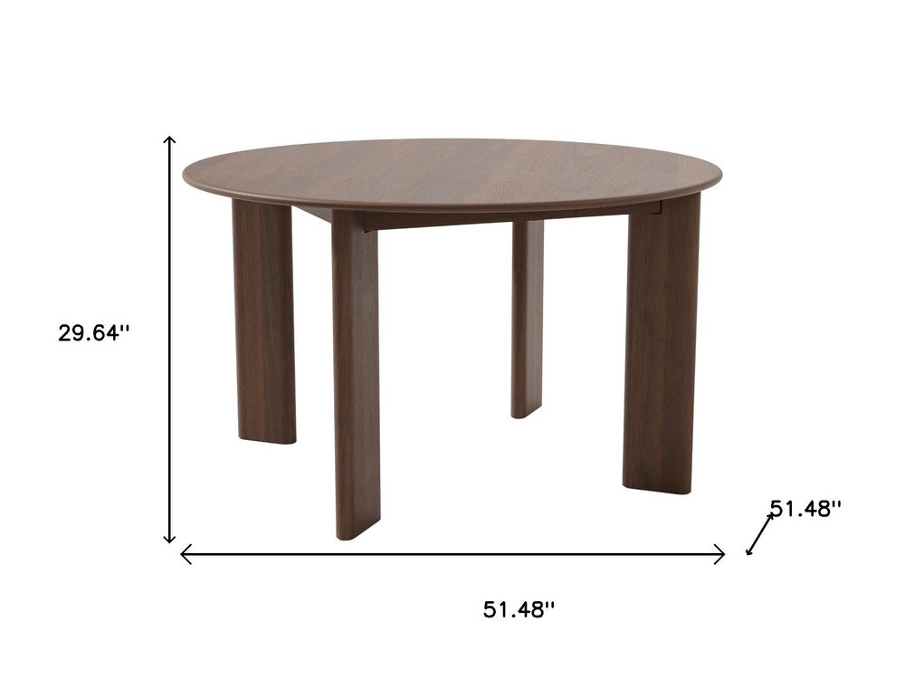 51" Walnut Solid Wood Oval Dining Table