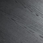 33" Black Solid Wood And Wood Double Pedestal Base Dining Table