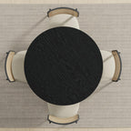 42" Black Solid Wood Round Top Dining Table