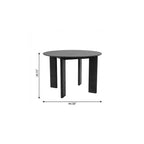 45" Black Solid Wood Round Top Dining Table