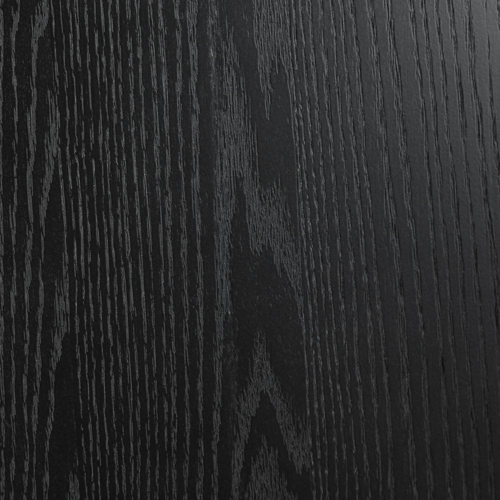 45" Black Solid Wood Round Top Dining Table