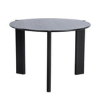 42" Black Solid Wood Three Leg Base Round Top Dining Table
