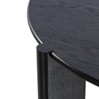 42" Black Solid Wood Three Leg Base Round Top Dining Table