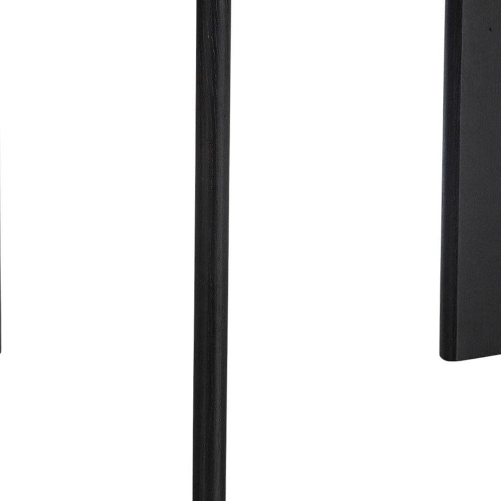 42" Black Solid Wood Three Leg Base Round Top Dining Table