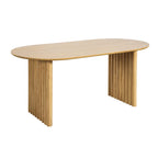 67" Natural Solid Wood Double Pedestal Base Oval Dining Table