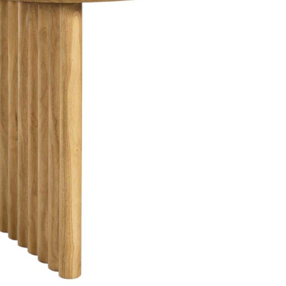 67" Natural Solid Wood Double Pedestal Base Oval Dining Table