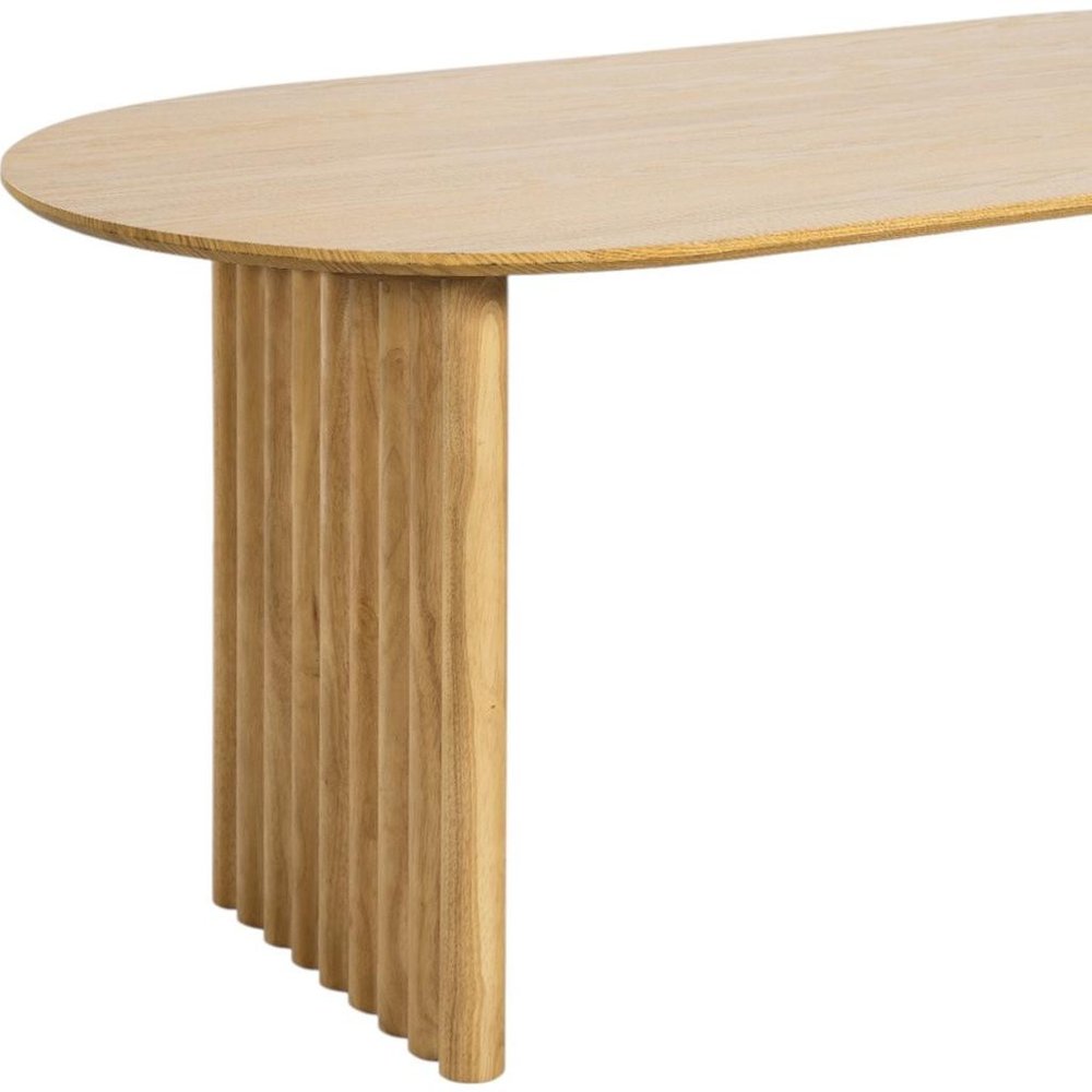 67" Natural Solid Wood Double Pedestal Base Oval Dining Table
