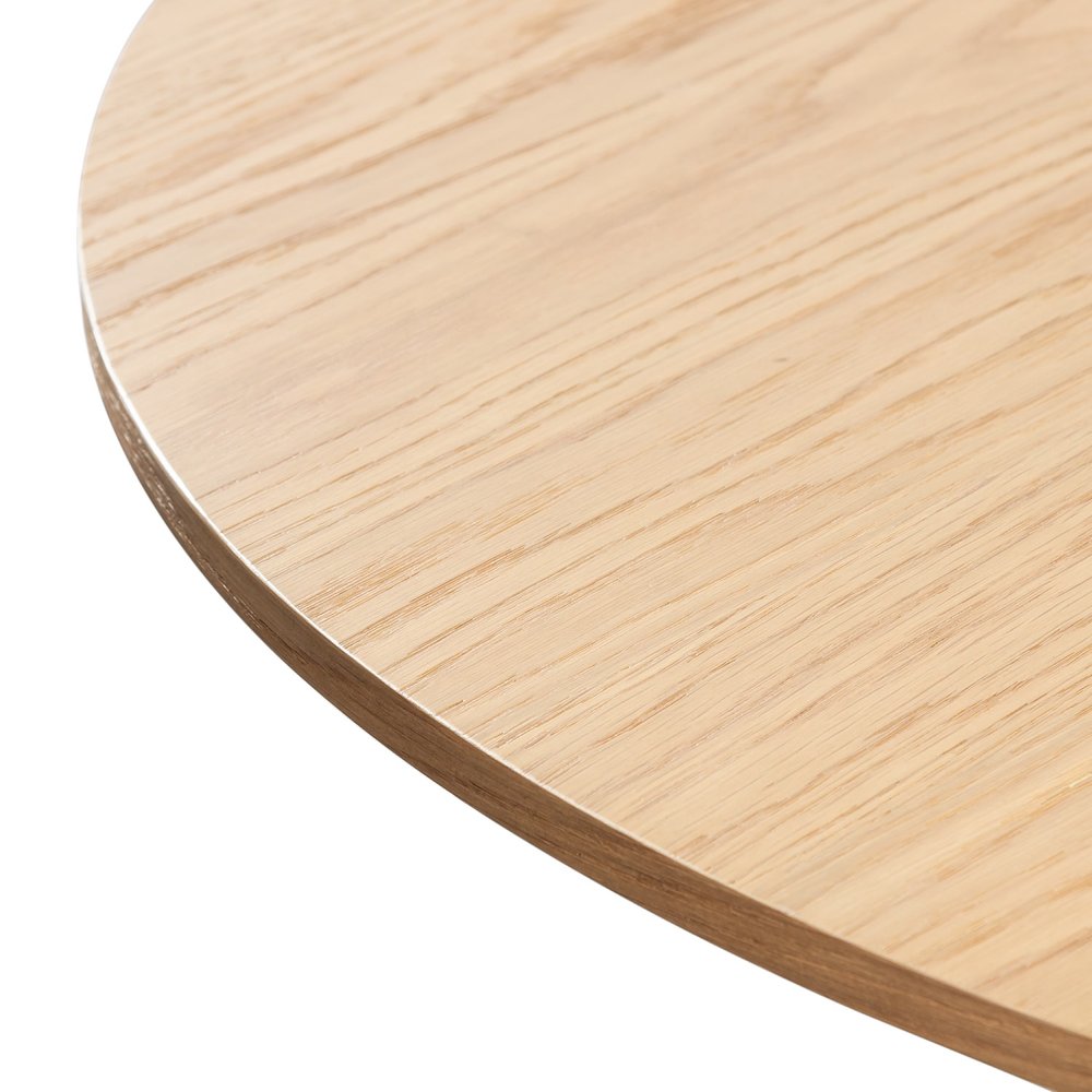 52" Natural Wood And Rattan Pedestal Base Round Top Dining Table