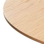 52" Natural Wood And Rattan Pedestal Base Round Top Dining Table