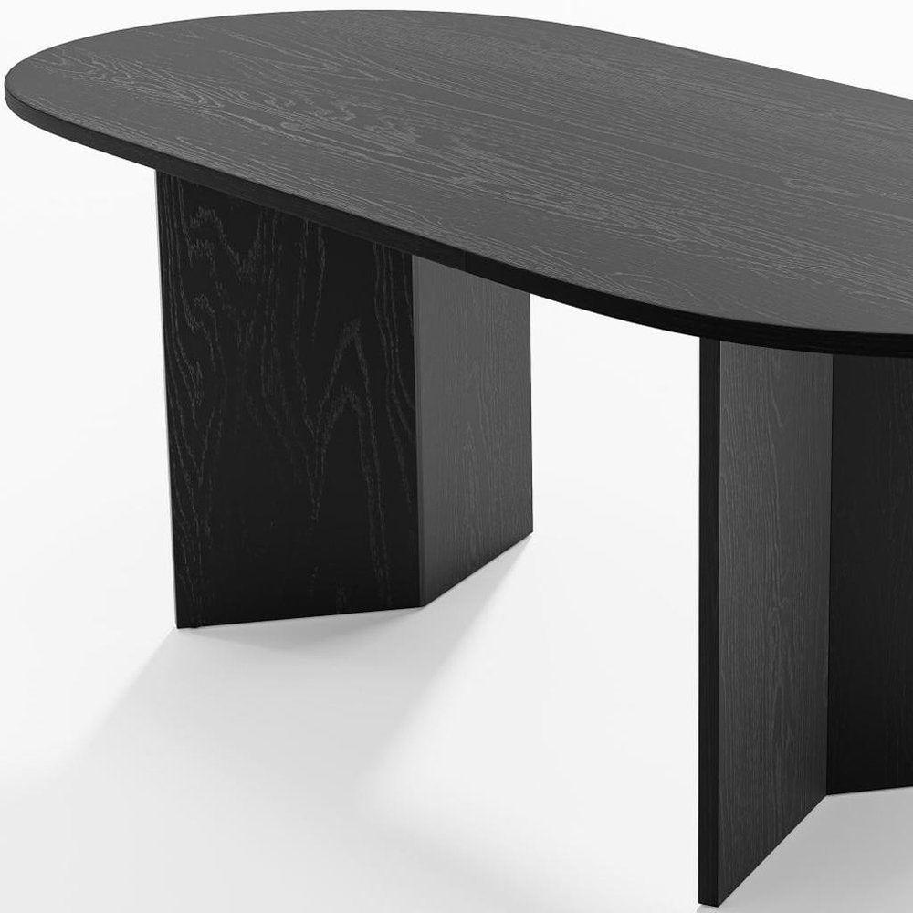 67" Brown Wood Double Pedestal Base Oval Dining Table