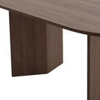 67" Walnut Solid Wood Double Pedestal Base Oval Dining Table