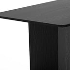 79" Black Solid Wood Double Pedestal Base Dining Table