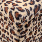 12" Black And Tan Faux Fur Leopard Ottoman