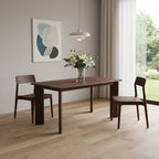66" Brown Solid Wood Dining Table