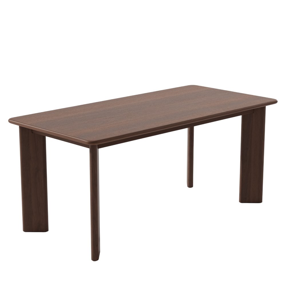 66" Brown Solid Wood Dining Table