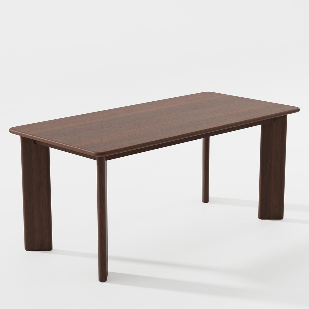 66" Brown Solid Wood Dining Table