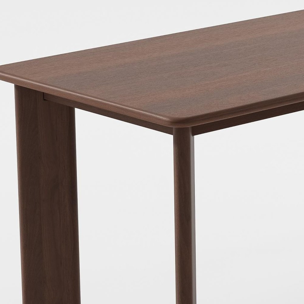 66" Brown Solid Wood Dining Table