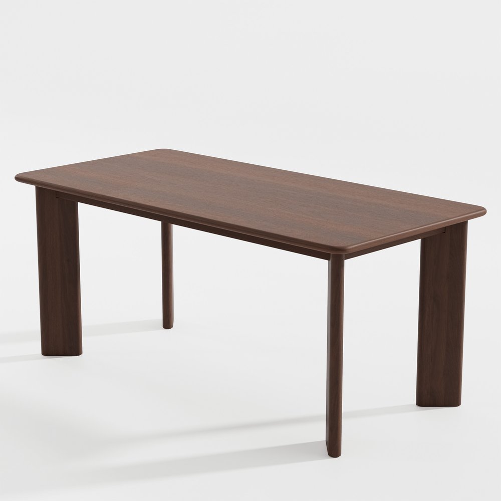 66" Brown Solid Wood Dining Table