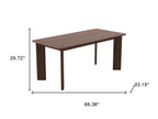 66" Brown Solid Wood Dining Table