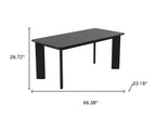 66" Brown Solid Wood Dining Table