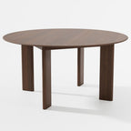 58" Black Solid Wood Round Top Dining Table