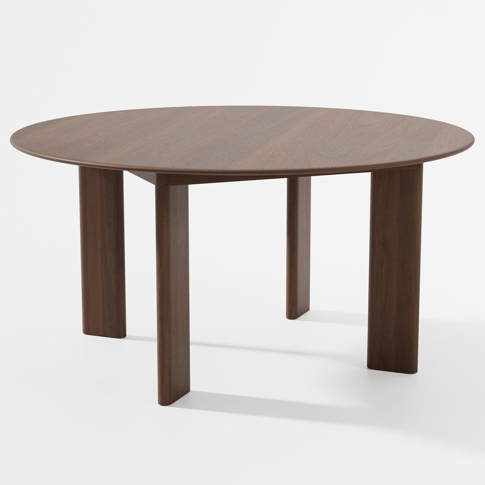 58" Black Solid Wood Round Top Dining Table