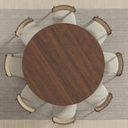 58" Black Solid Wood Round Top Dining Table