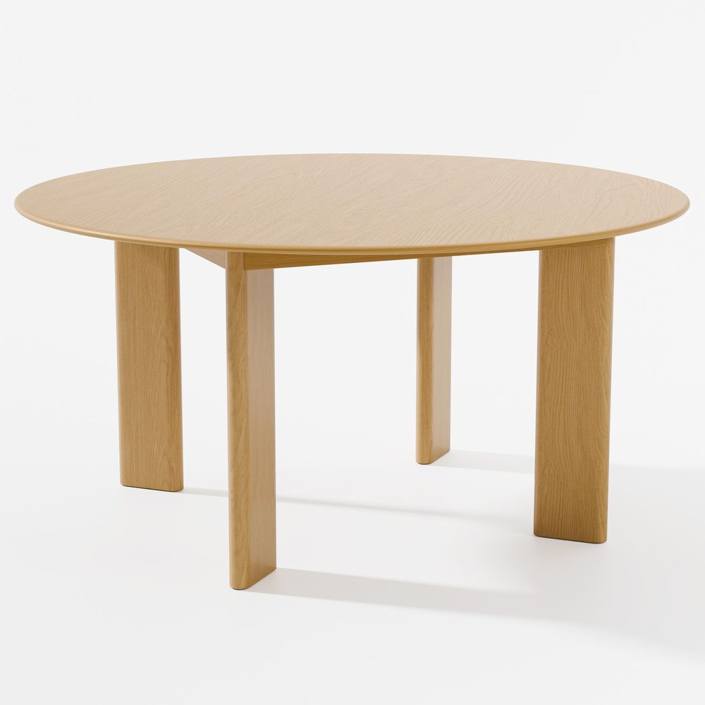 58" Black Solid Wood Round Top Dining Table