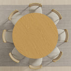 58" Black Solid Wood Round Top Dining Table