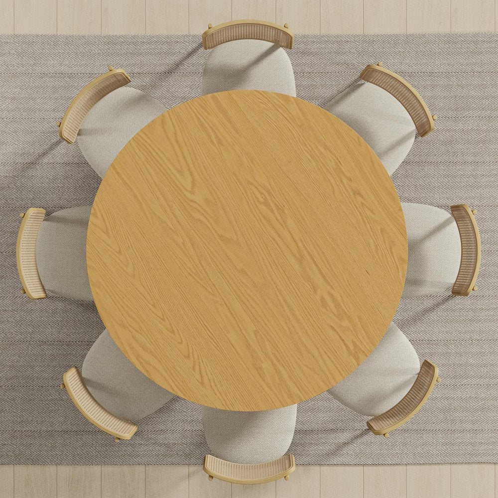 58" Black Solid Wood Round Top Dining Table
